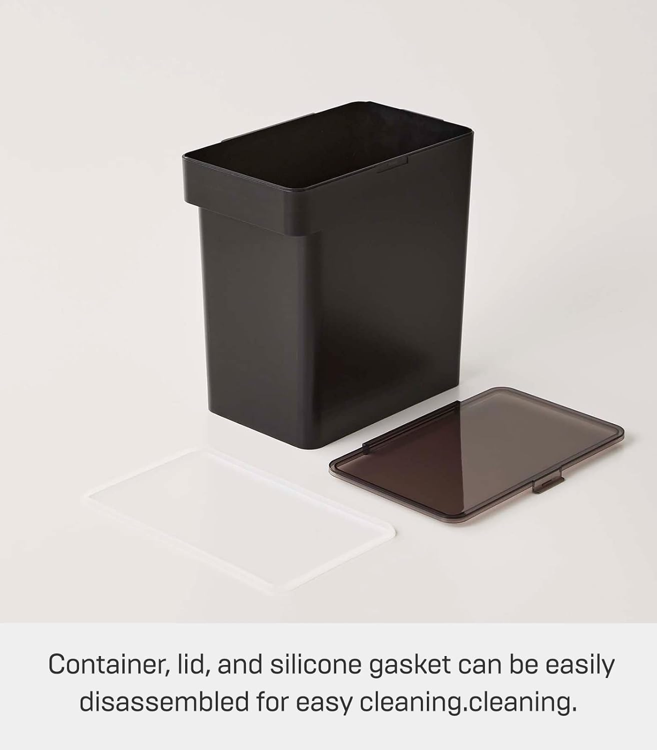 Yamazaki Home Airtight Food Storage Container (15 Lbs Plastic | Large | Pets, Black image number 5