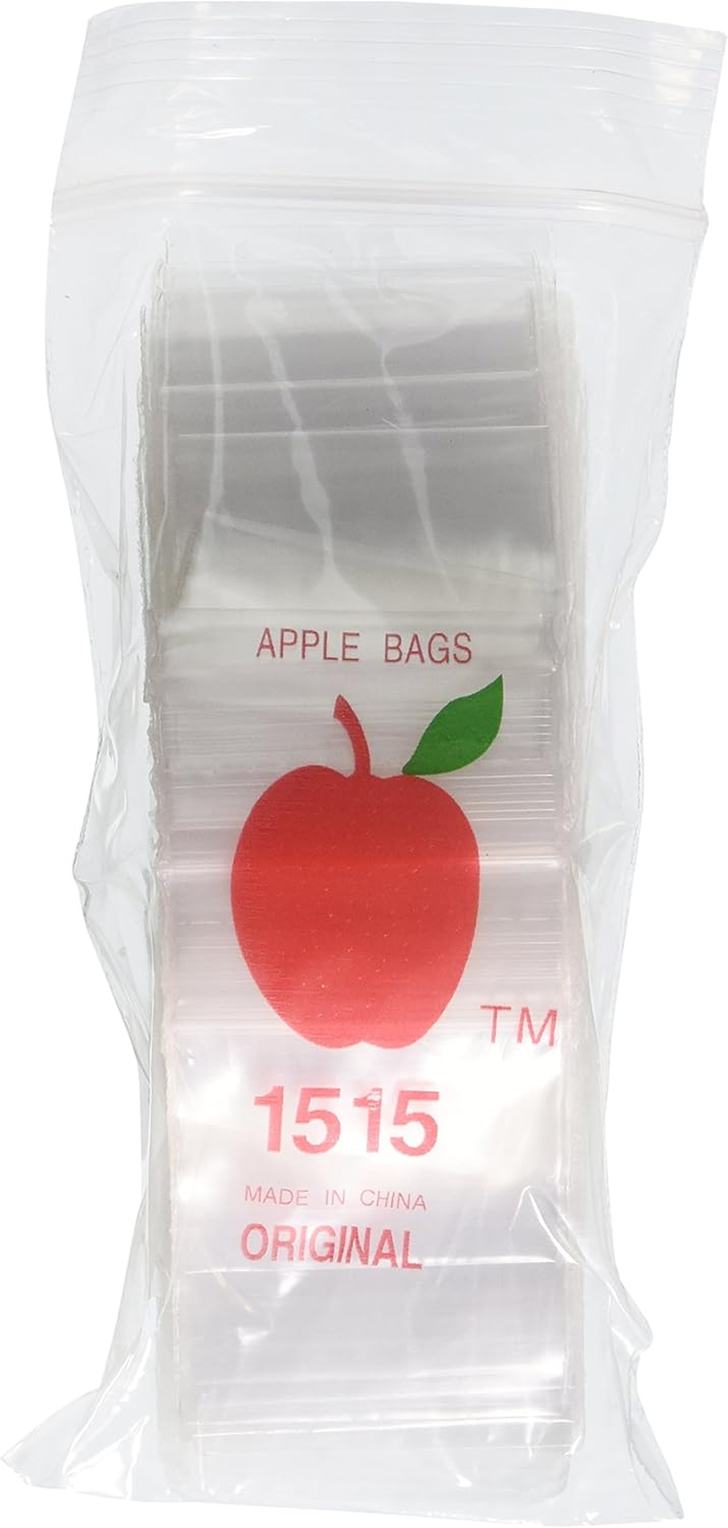 Apple Brand 1515 Clear Ziplock Bags, 1000 Count
