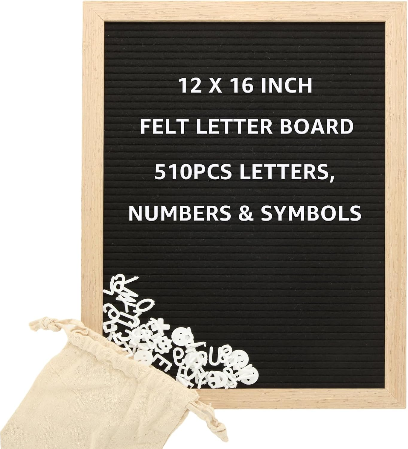 Felt Letter Board with 510 Letters, Numbers & Symbols, 12 X 16 Inch Large Changeable Message Board with Wooden Frame, Letter Board Sign for Home School Announcement image number 4