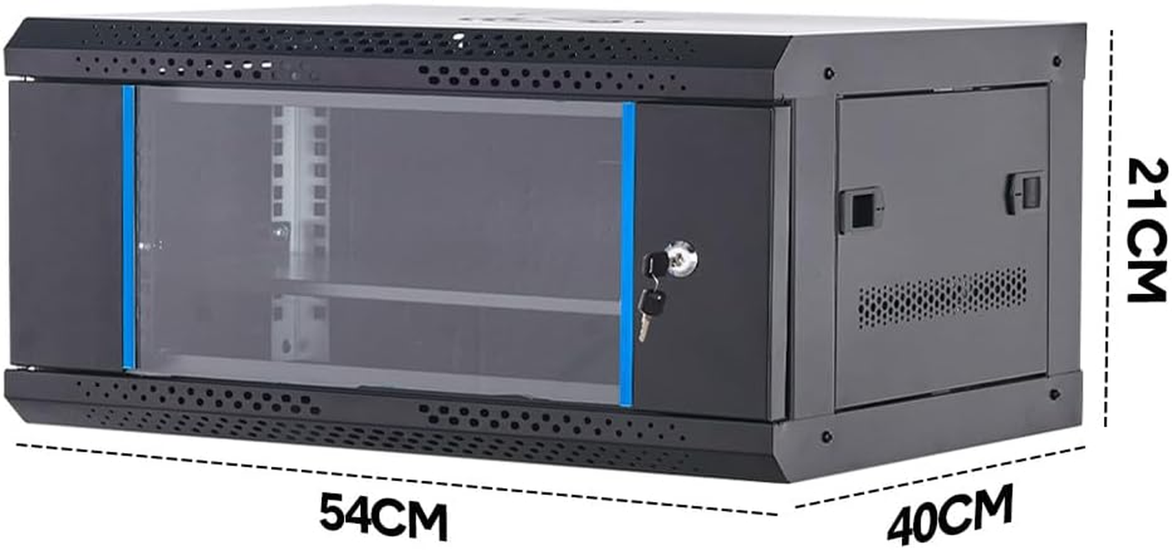 4U Network Data Cabinet Server Rack Wall Mount LAN Rack IT Equipment Max Load 20Kg with Lockable Glass Door/Removable Side Panels 400Mm Deep Overall 0.6Mm image number 5
