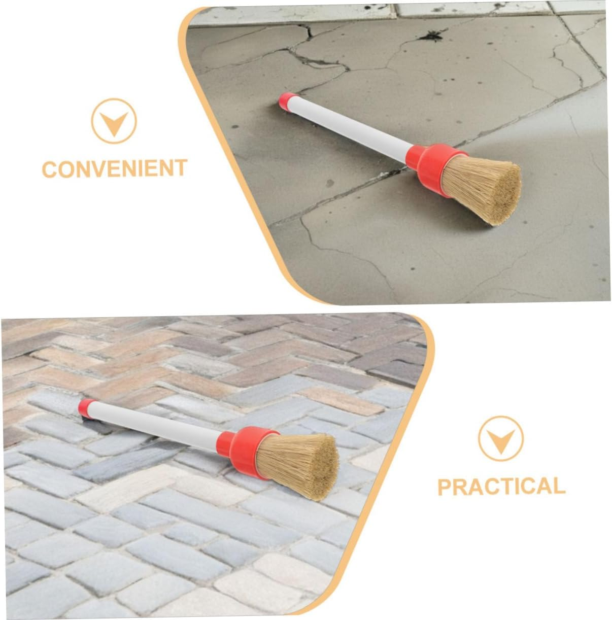 Holibanna 2Pcs Tire Shine Brush with Handle for Gentle Car Wash and Tire Detailing for Wheels and Automotive Surfaces