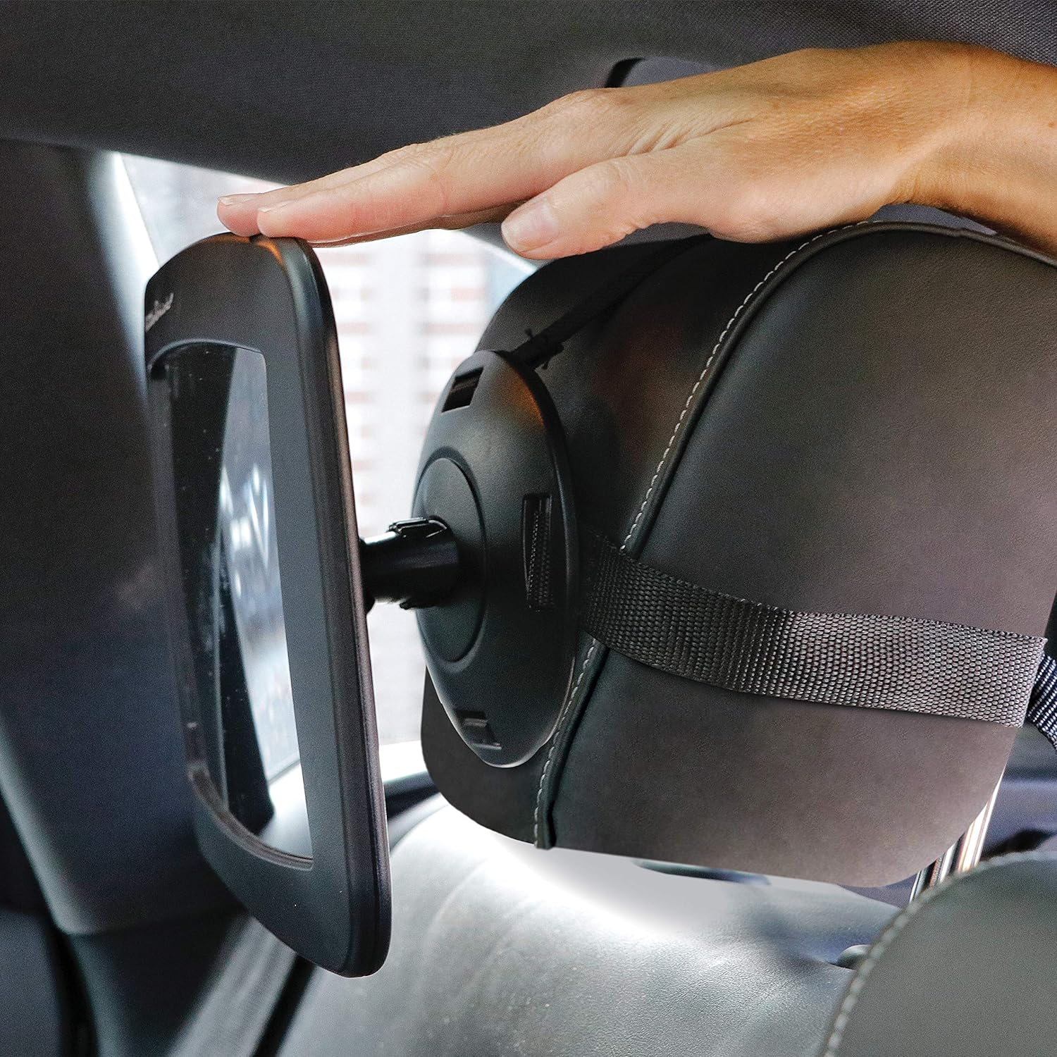 Little Chicks Adjustable Wide Angle Backseat Car Mirror - Baby Carseat Mirror for Rear Facing Car Seat - 360 Swivel Crystal Clear Optimal View - Easy Monitoring for Newborns, Infants and Toddlers image number 2