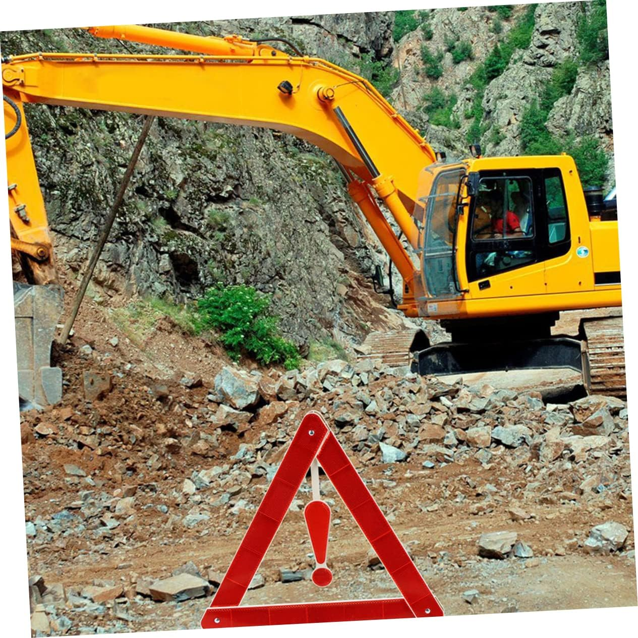 4 Pcs Car Warning Triangle Safety Signs 39X39Cm Reflective Roadside Emergency Triangles Tripod Kit for Vehicle Breakdown image number 1