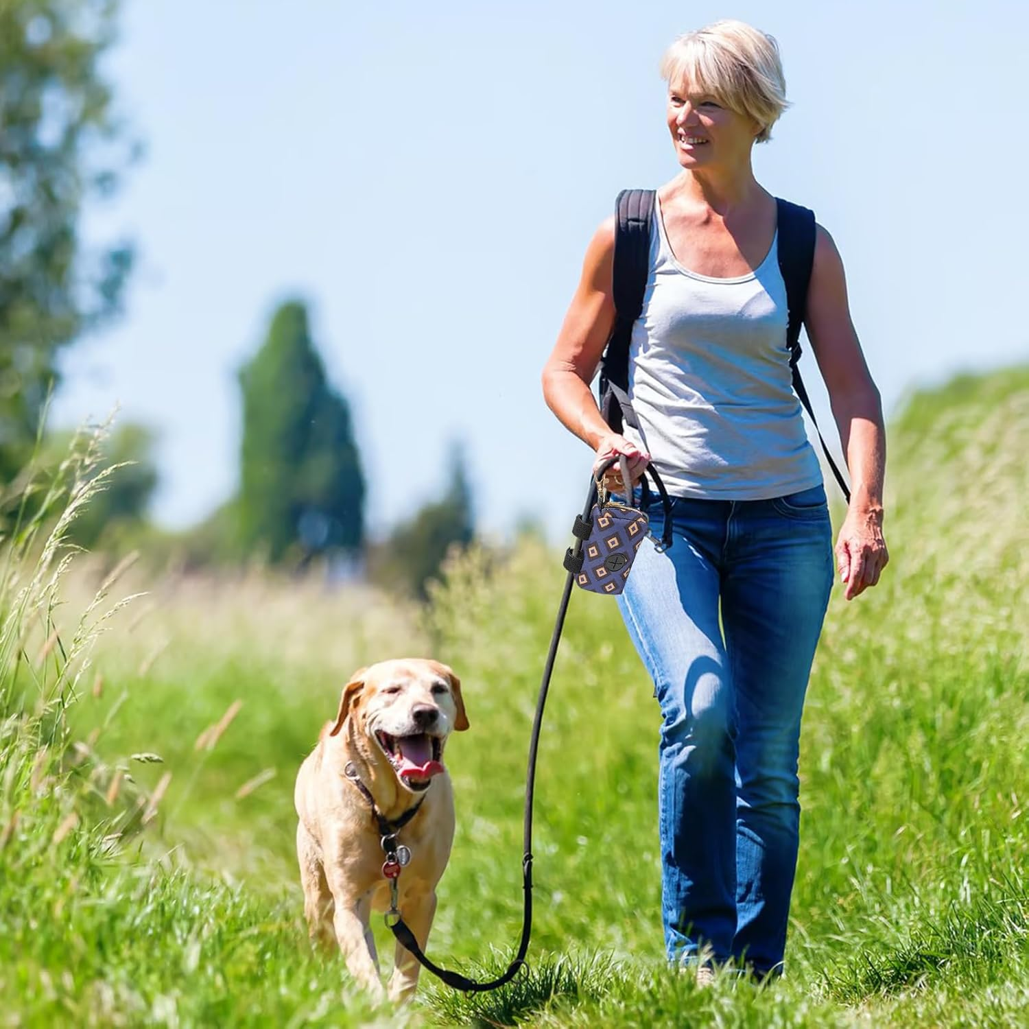 Monsully Dog Waste Bag Dispenser, Portable Waste Bag Dispenser, Dog Waste Bag Dispenser with Zip, Pet Waste Bag Dispenser for Dogs, for Walking the Dog, Running, Hiking image number 1