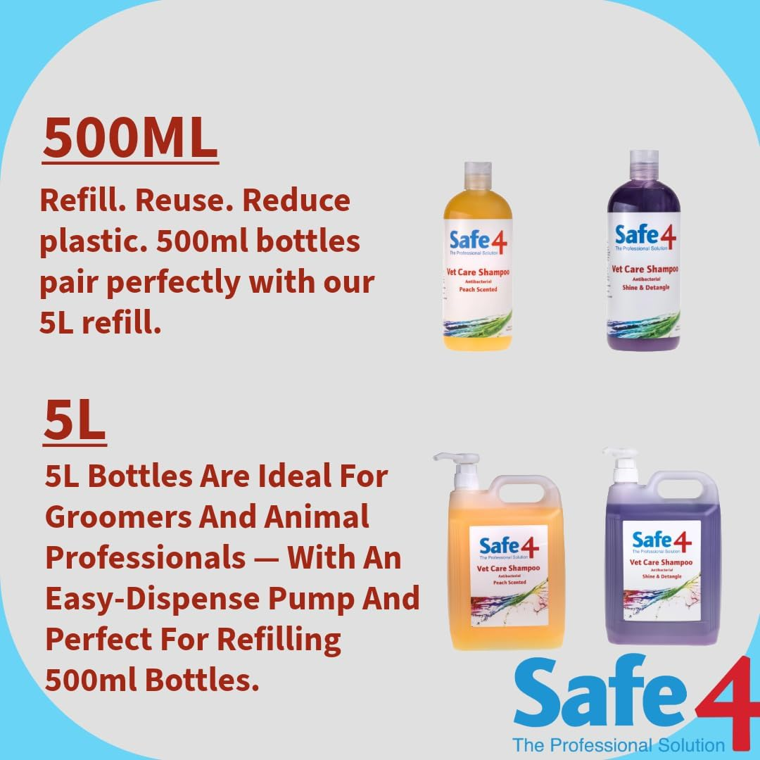 Safe4 5060086200317 Scented Antimicrobial Animal Shampoo, Peach image number 1