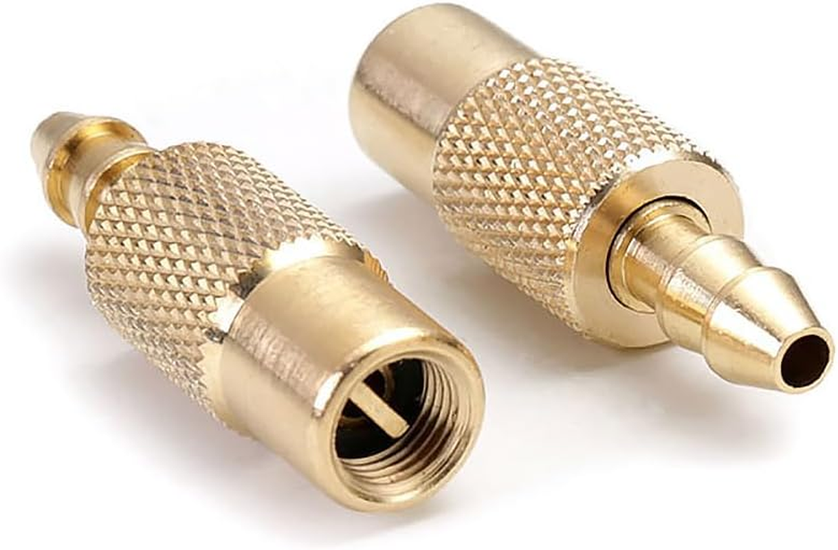 2 Pack Brass Tyre Valve, 6Mm Tire Inflator Valve Connectors Wheel Air Chuck Pump Clip Clamp Adapter for Car Truck Auto