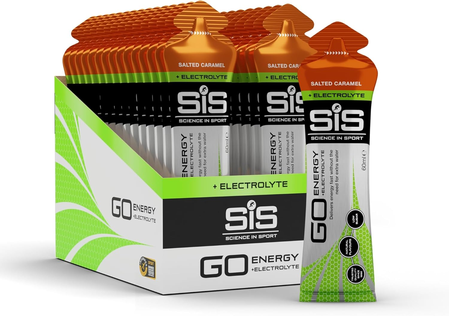 Science in Sport GO Isotonic Energy Gel with Electrolyte, Gels for Running/Cycling, Lemon & Lime, 60 Ml (30 Pack)