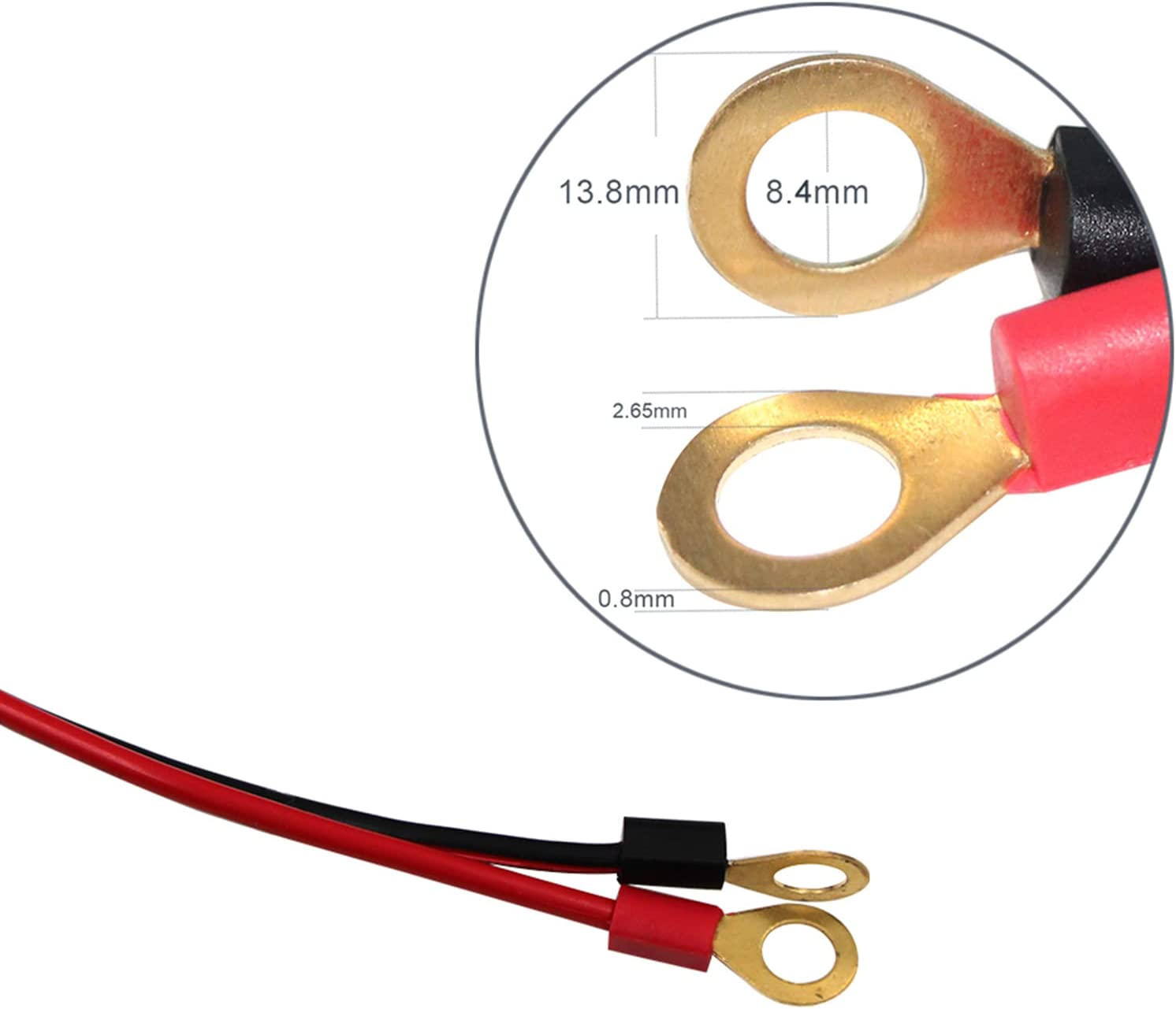 12V Adapter Plug Socket Auto Cigarette Lighter with Cap to Eyelet O Terminal 3Ft (1Pack) Charging Cable 10A Car Fuse 24Volt Ringterminals 16AWG Heavy Duty Cord image number 3