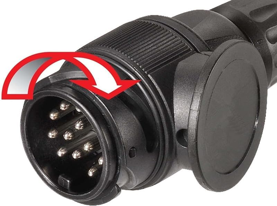 Walquicks Adaptor 13 Pin to 7 Pin Socket Socket Professional Male Female Adaptor Portable Universal Extension Spiral Cable Trailer Caravan Connector Plug Adaptor Connector, for Trailer Caravan Bike image number 1