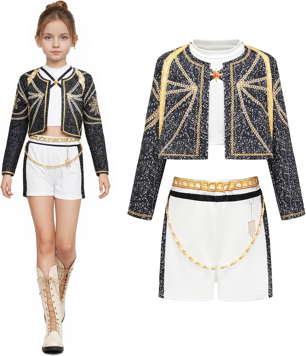 Girls Demon Pop Singer Hunter Costume Stage Outfit Halloween Costumes Singers Leader Cosplay