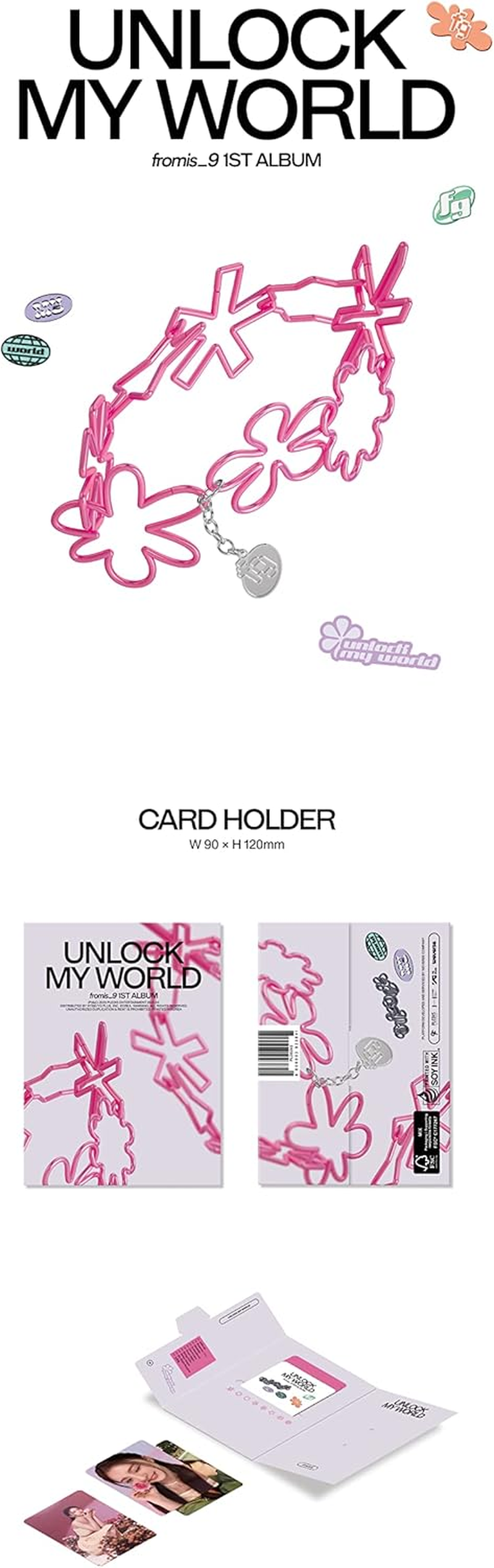 Fromis_9 Unlock My World 1St Album Weverse Album Version Card Holder+2P Photocard+1P QR Card+1Ea User Guide+Tracking Sealed image number 4