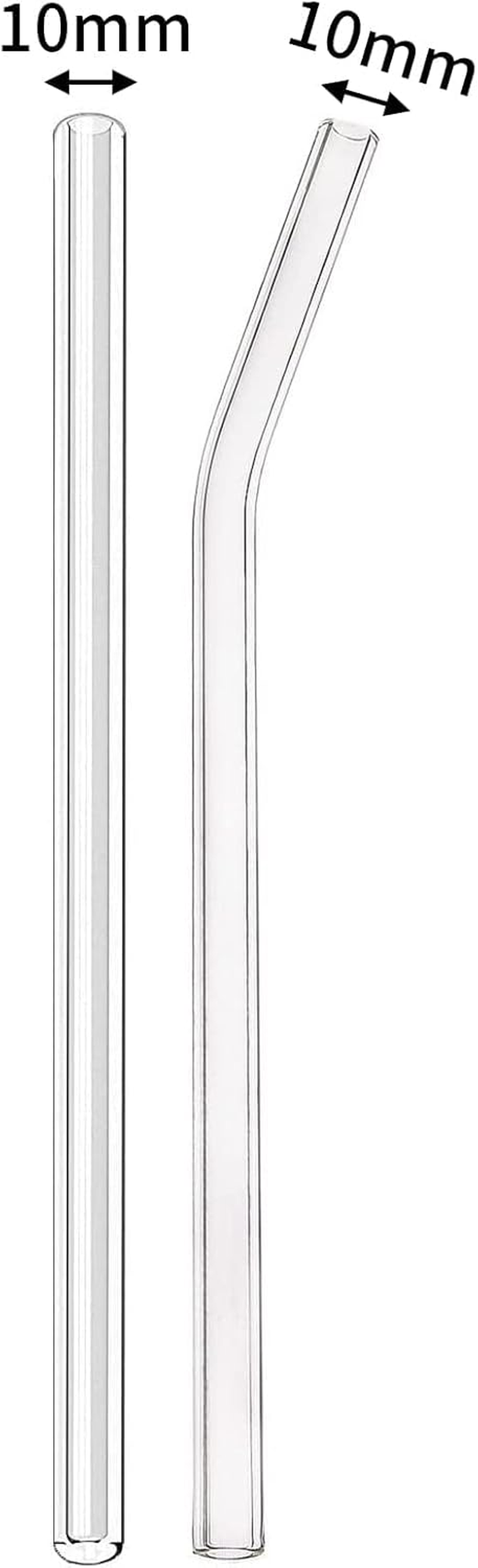 Glass Straws Reusable Drinking Straw,Straw Cleaning Brushes for Hydro Flask Wide Mouth Bottle, Stanley Cup Straw Replacement Set(40 Oz/30 Oz Tumblers) (10-Pack Glass Straws) image number 4