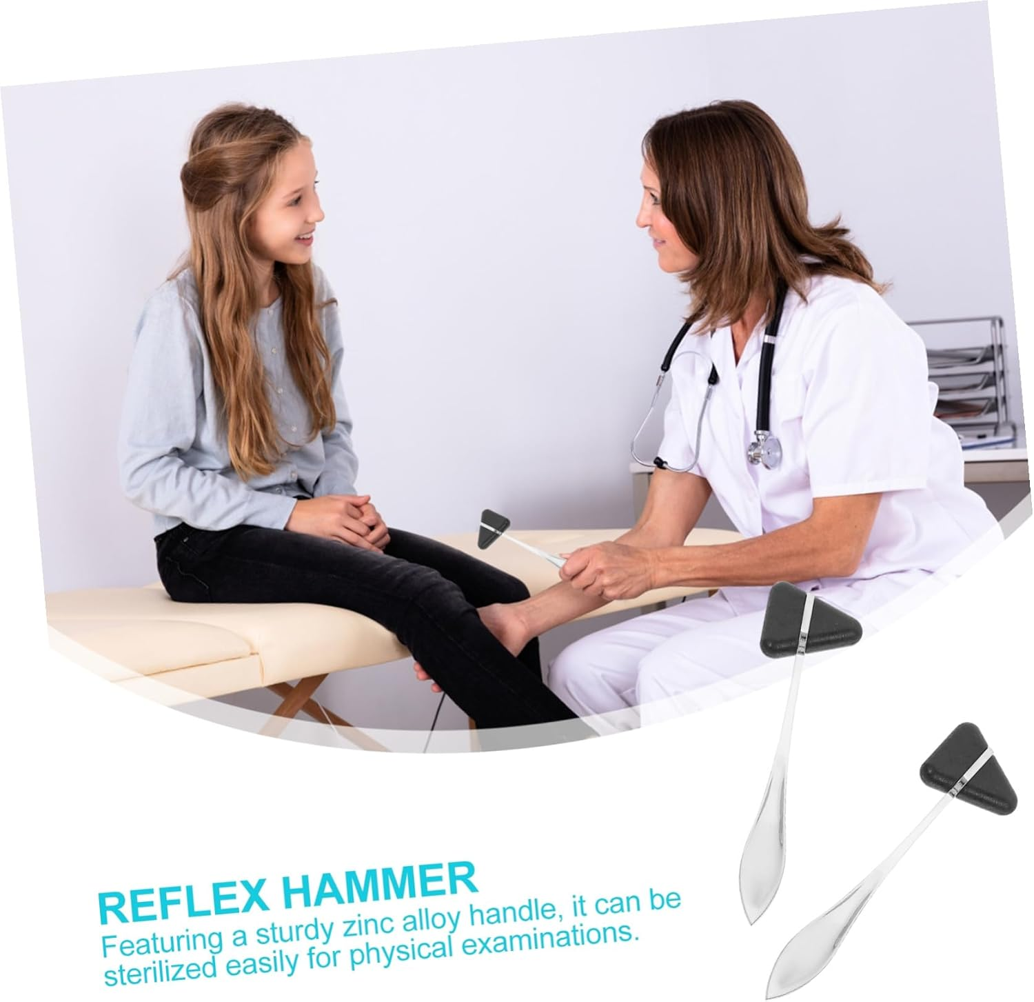 Cabilock 2Pcs Multi-Function Plexor Reflex Hammer with Zinc Alloy Handle for Neurological Testing in Clinics Ergonomic Lightweight Design for Precise Percussion and Enhanced Random Color image number 2