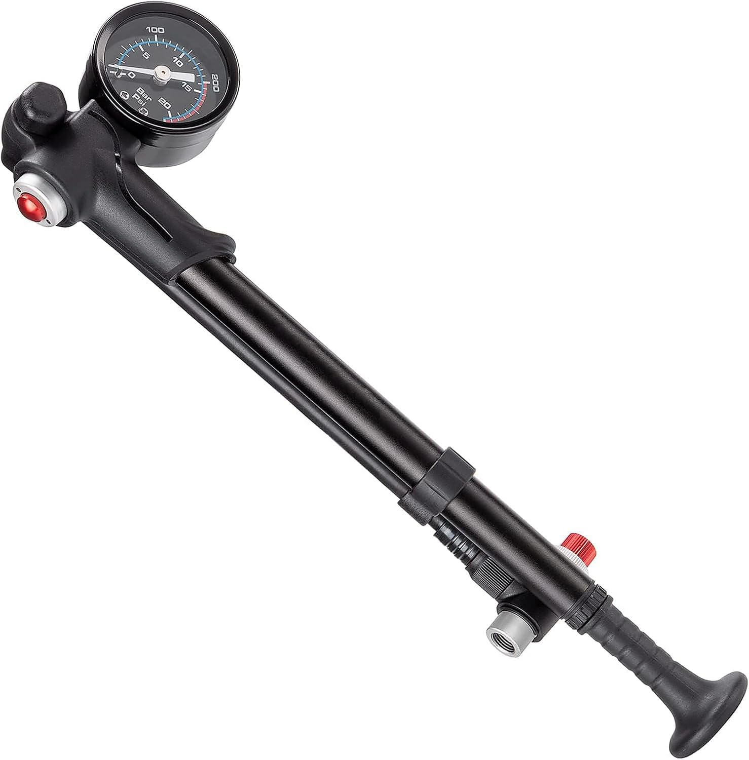 MUYIBENMU Portable Bike Pump, 300 PSI, 2-In-1 Bicycle & Suspension Pressurization System with Integrated Gauge, Presta and Schrader Compatible image number 3