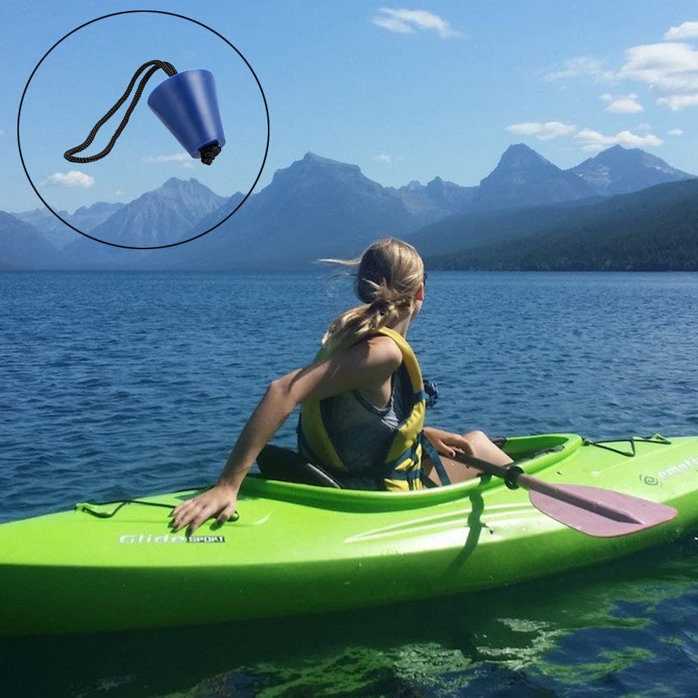 Yakamoz 8Pcs Universal Kayak Silicone Scupper Plug Kit, Kayak Scupper Plugs Drain Holes Stopper Bung with Lanyard image number 2