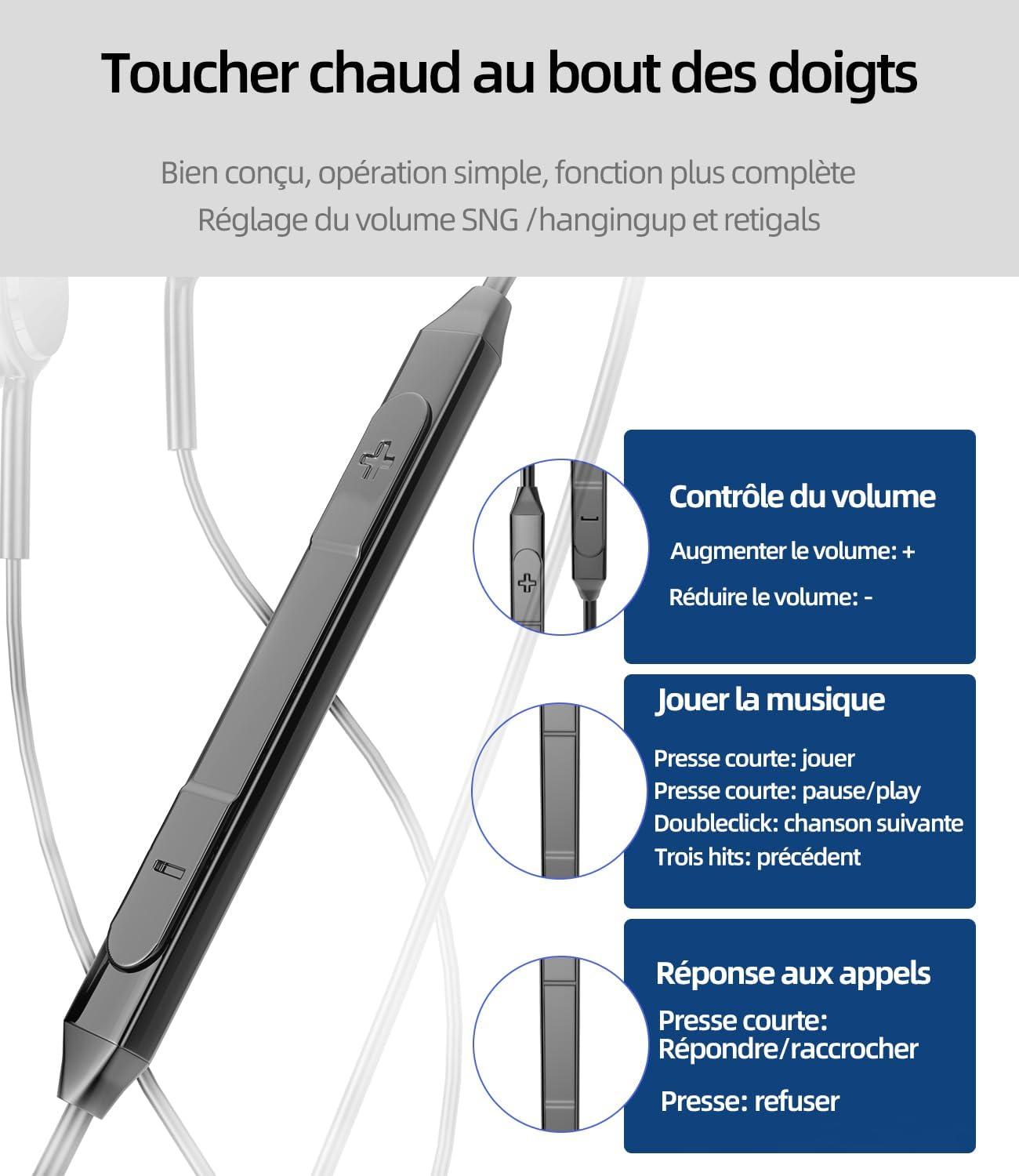 Kefiany 2 Pack Wired USB C Earphones Headphone Earphones Headphone Earphones Compatible with Samsung Galaxy S23/S24, Phone 16/15, Pad and Other USB-C Devices (Black) image number 6