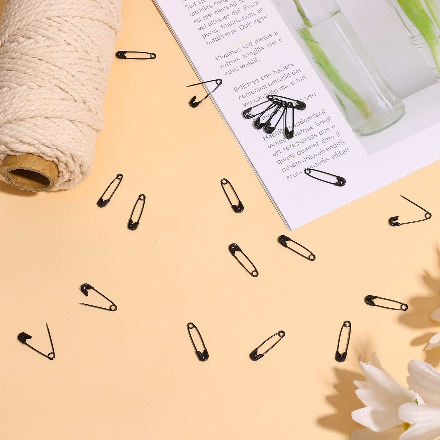 150Pcs Safety Pins, 19Mm Mini Safety Pins for Clothes Metal Safety Pin for Clothing Sewing Handicrafts Jewelry Making (Black) image number 5