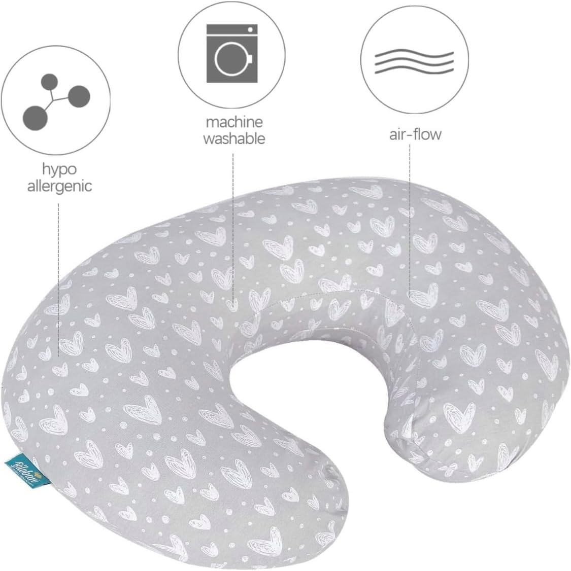 Pillow U-Shape Maternity Multipurpose (Heart) Vaccum Sealed Will Inflate to Full Size image number 2