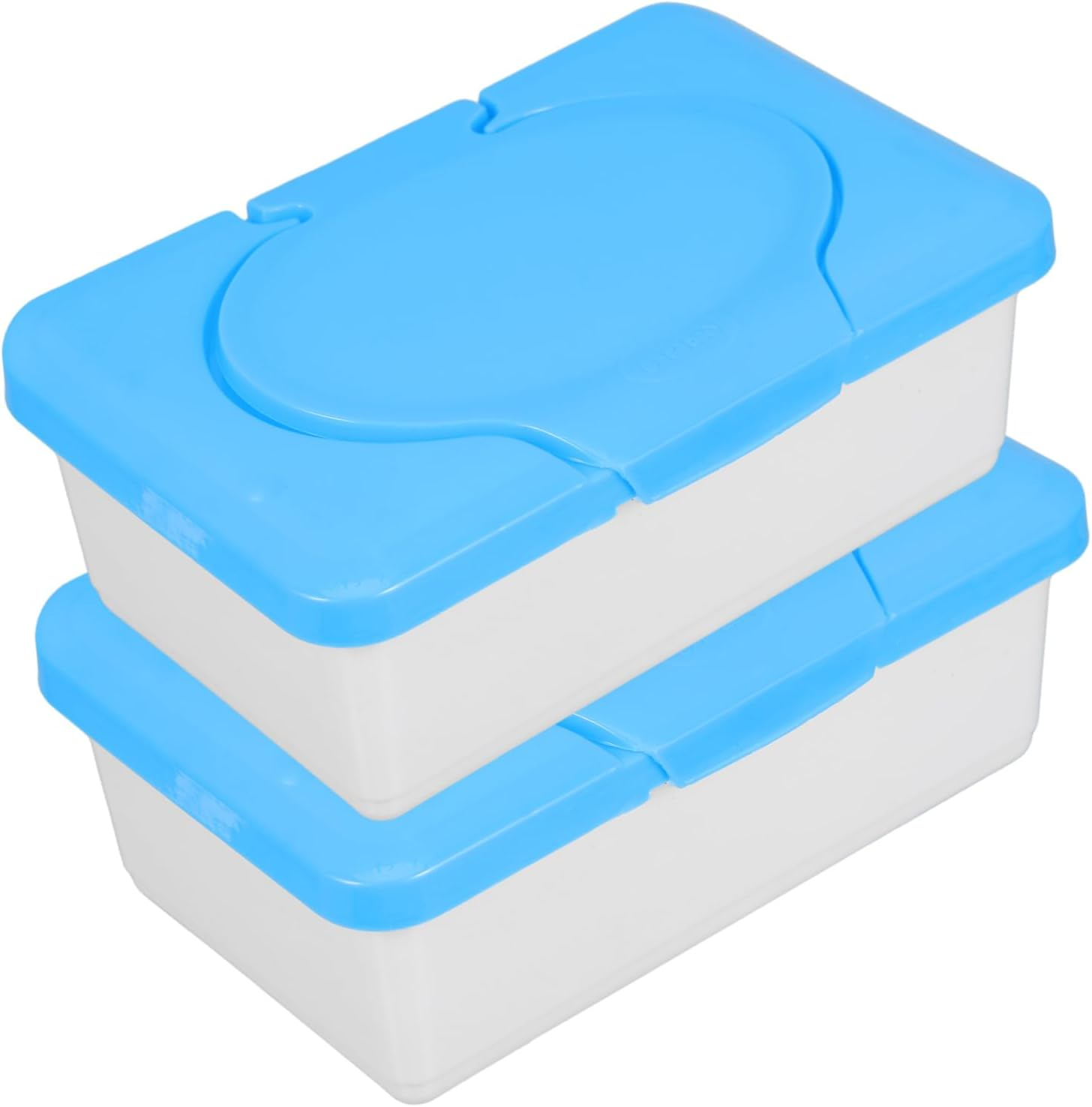 2Pcs Refillable Wipes Dispenser Box Plastic Holder for Travel and Bathroom Use