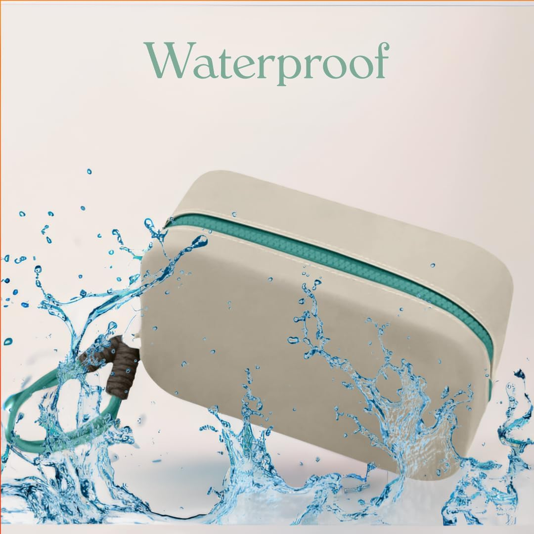 Makeup Bag, Cosmetic Case, Waterproof Stuff Bag, Beach Pouch for Swimming, Travel Makeup Bag, Silicone Toiletry Bag, Makeup Organazier Versatile Zipper Bag (Grey) image number 4