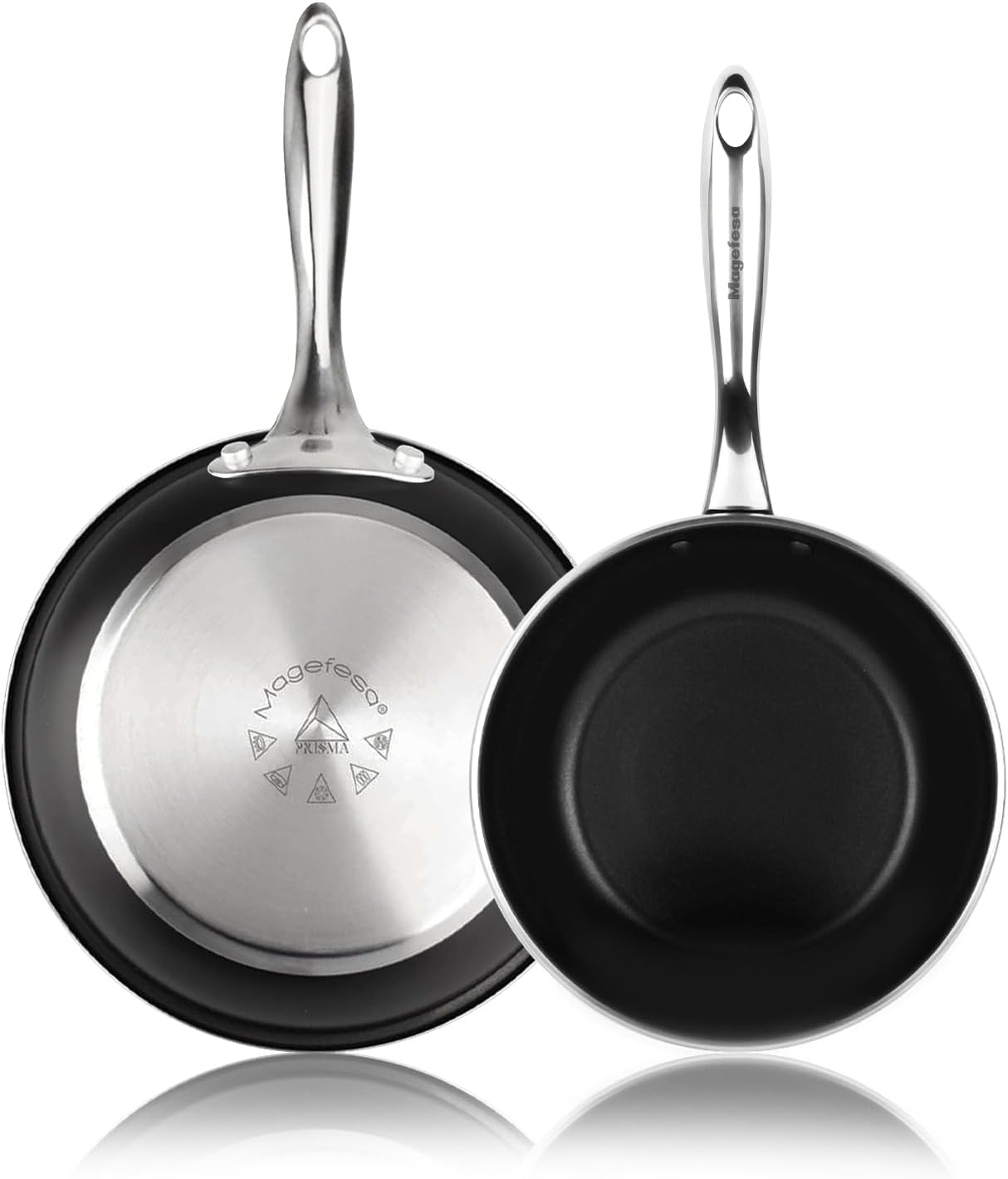 MAGEFESA Prisma &ndash; 10.8 Inches Teppanyaki Griddle Pan, Made in 18/10 Stainless Steel, Triple Layer Non-Stick, for All Types of Kitchens, Induction, Dishwasher and Oven Safe up to 392 &ordm;f image number 6