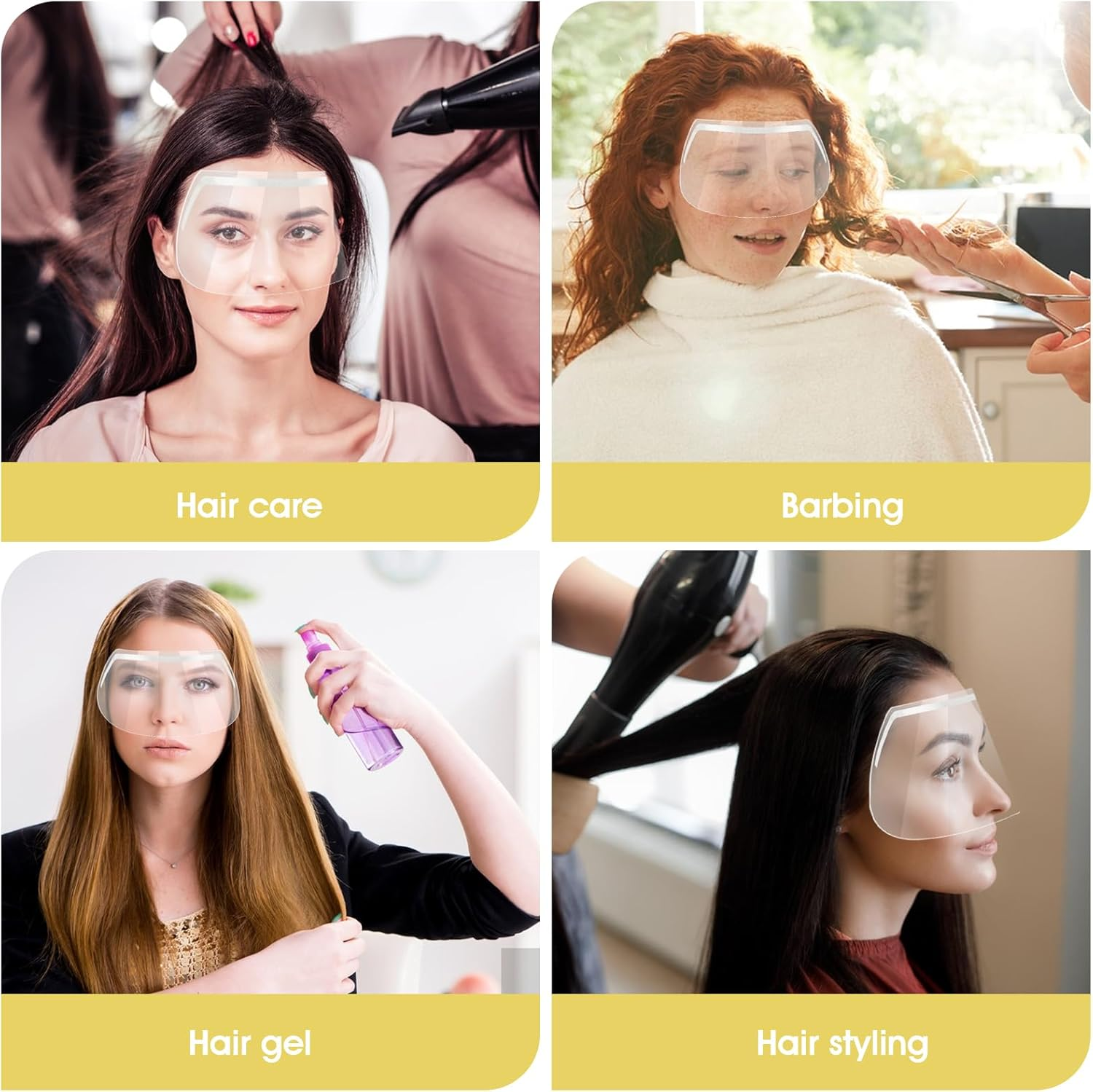 Thinp 50Pcs Shower Face Eye Shields,Clear Eyebrow Shower Shield Visors Disposal Shower Visor for Adults Shower Goggles Waterproof Shower Face Shields for Makeup Protector Hairspray Eyelid Aftercare image number 3