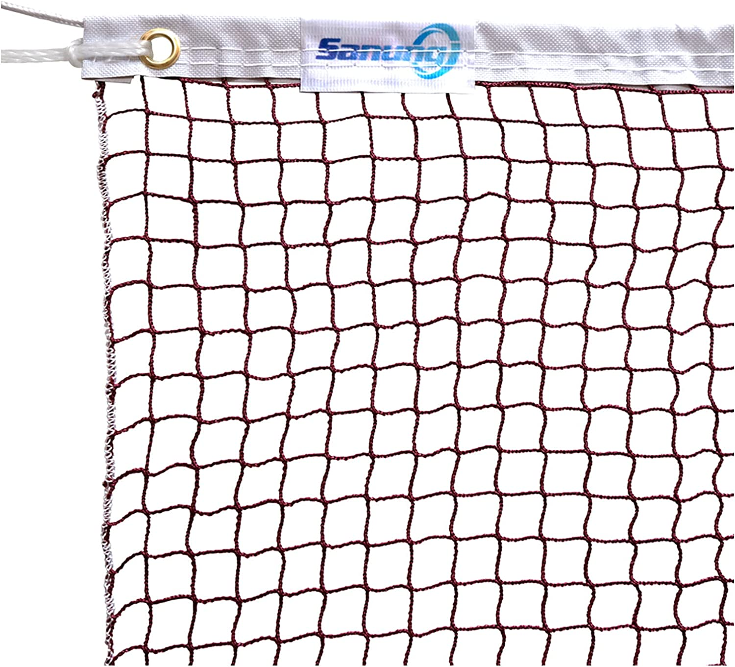 Sanung Badminton Net with Carrying Bag Single Side Stitching Badminton Replacement Net Polypropylene Nylon Sports Mesh Net for Daily Training Exercise Competition Easy Setup 20FT X 2.5FT image number 1