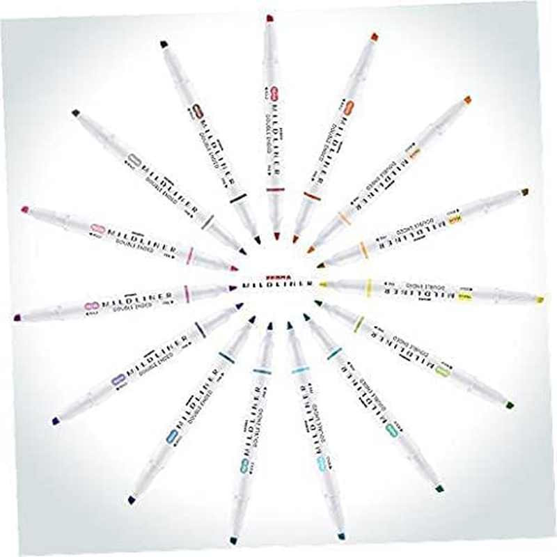 Zebra Pen Mildliner Double Ended Highlighter Set, Chisel and Bullet Tips, Assorted Ink Colors, 15-Pack image number 2