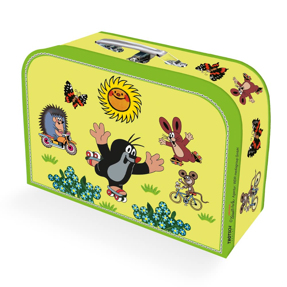 Tr&ouml;tsch the Little Mole Children'S Suitcase Small: Cardboard Suitcase Travel Suitcase Children'S Play Suitcase: Cardboard Case with Metal Handle, Small image number 1