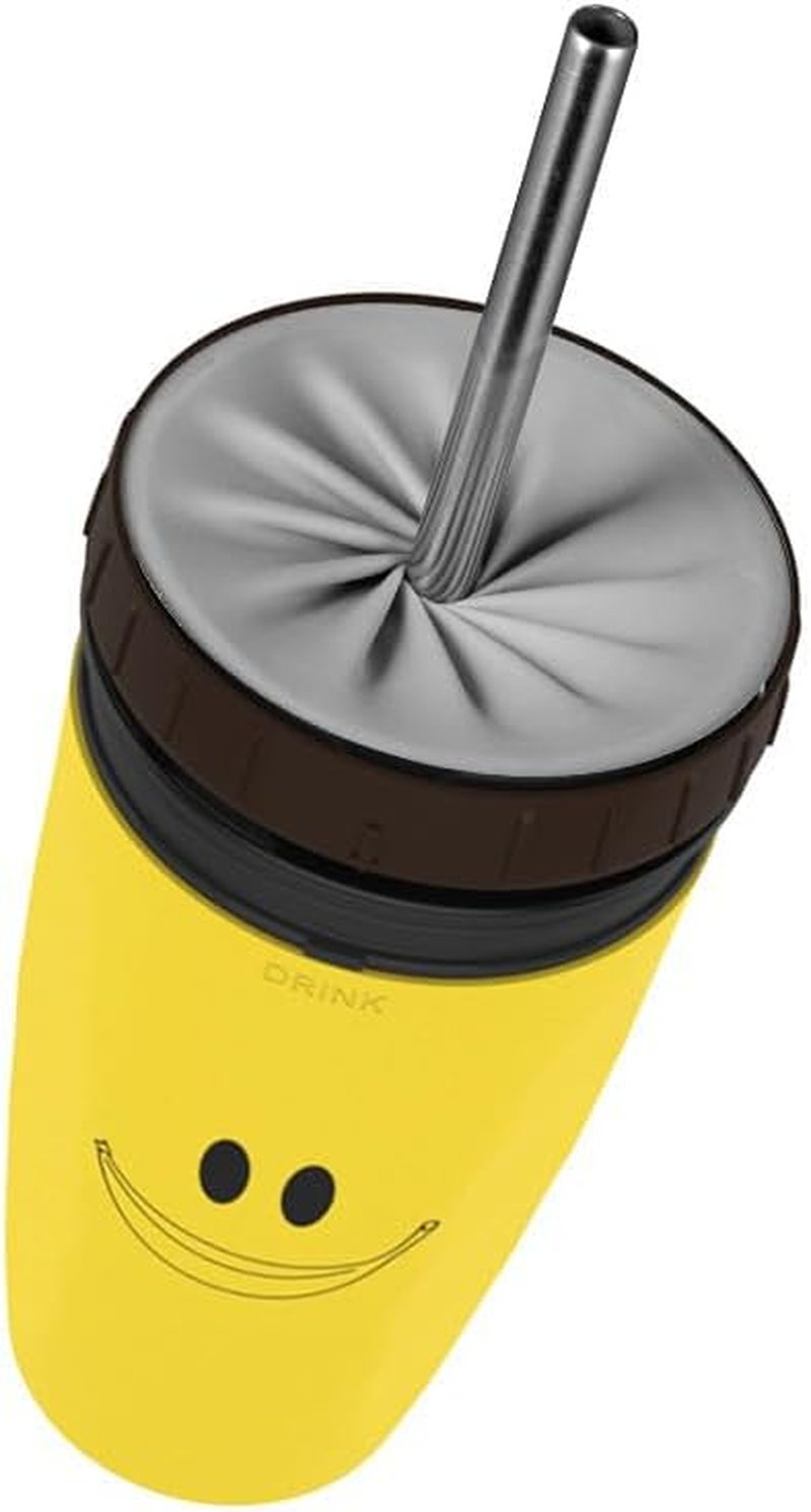 Twizz Cup, Twizz Coffee Cup, No Lid Missing, Twizz Travel Mug with Straw, Unique Twist Leak Proof Design,Cupportable Anti-Spill Creative Water Cup(Yellow-Smile Face) image number 5