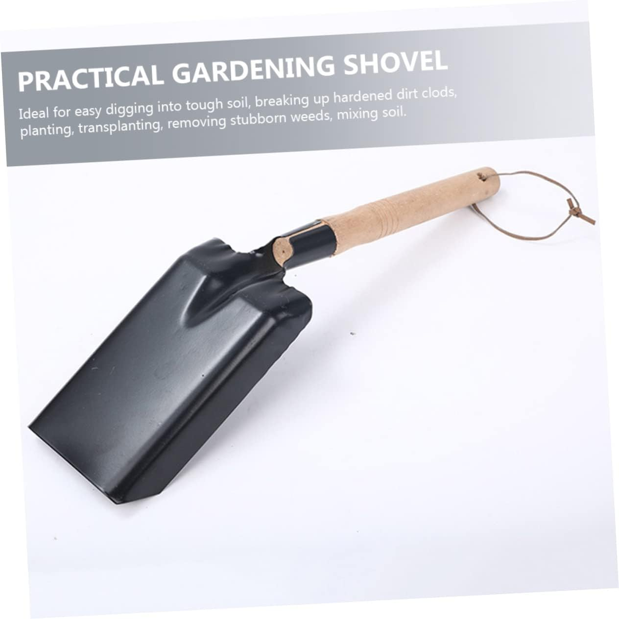 2Pcs Garden Shovel and Outdoor Soil Shovel Set Wooden Handle for Gardening Planting and Soil Digging Sturdy Tools for Weed Removal and Waste Cleaning image number 5