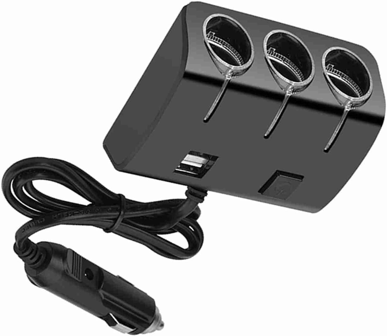 Depisuta 3 Way Car Cigarette Lighter Splitter, 120W High Power Dual USB Charger Adapter with LED Blue Light Indicator, Ideal for Smartphones Tablets Car Vacuum Cleaner image number 5