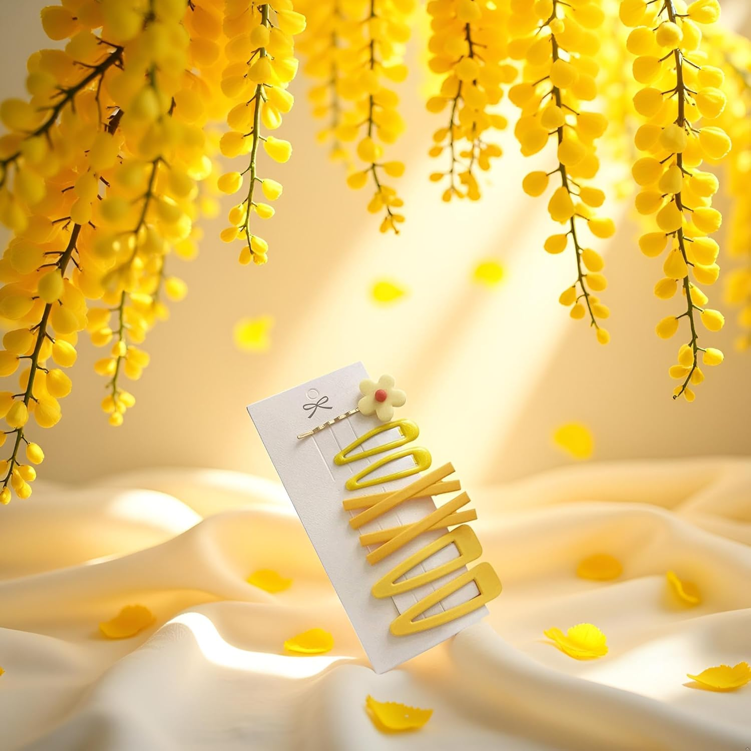 1 Set Yellow Sweet Flower Women Girl Barrette Bobby Pin Hairpin Hair Clips Decoration Elegant Gold Gifts,Clips and Barrettes,Hair Clips,Hair Accessories image number 1