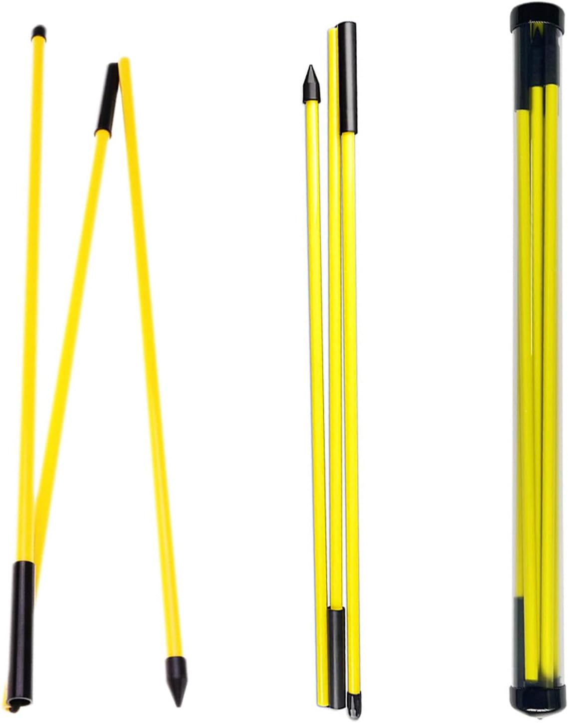 Taicols Golf Alignment Stick, 2Pcs Collapsible Golf Practice Rods, Full Swing Trainer Golf Indicator Posture Corrector with Clear Tube Case Portable Golf Training Equipment for Aiming Putting