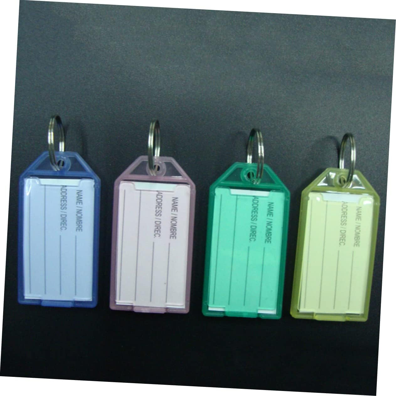 GRIRIW 40Pcs Luggage Label Keychain Plastic Key Tags Id Labels Hotel Luggage Tags image number 4