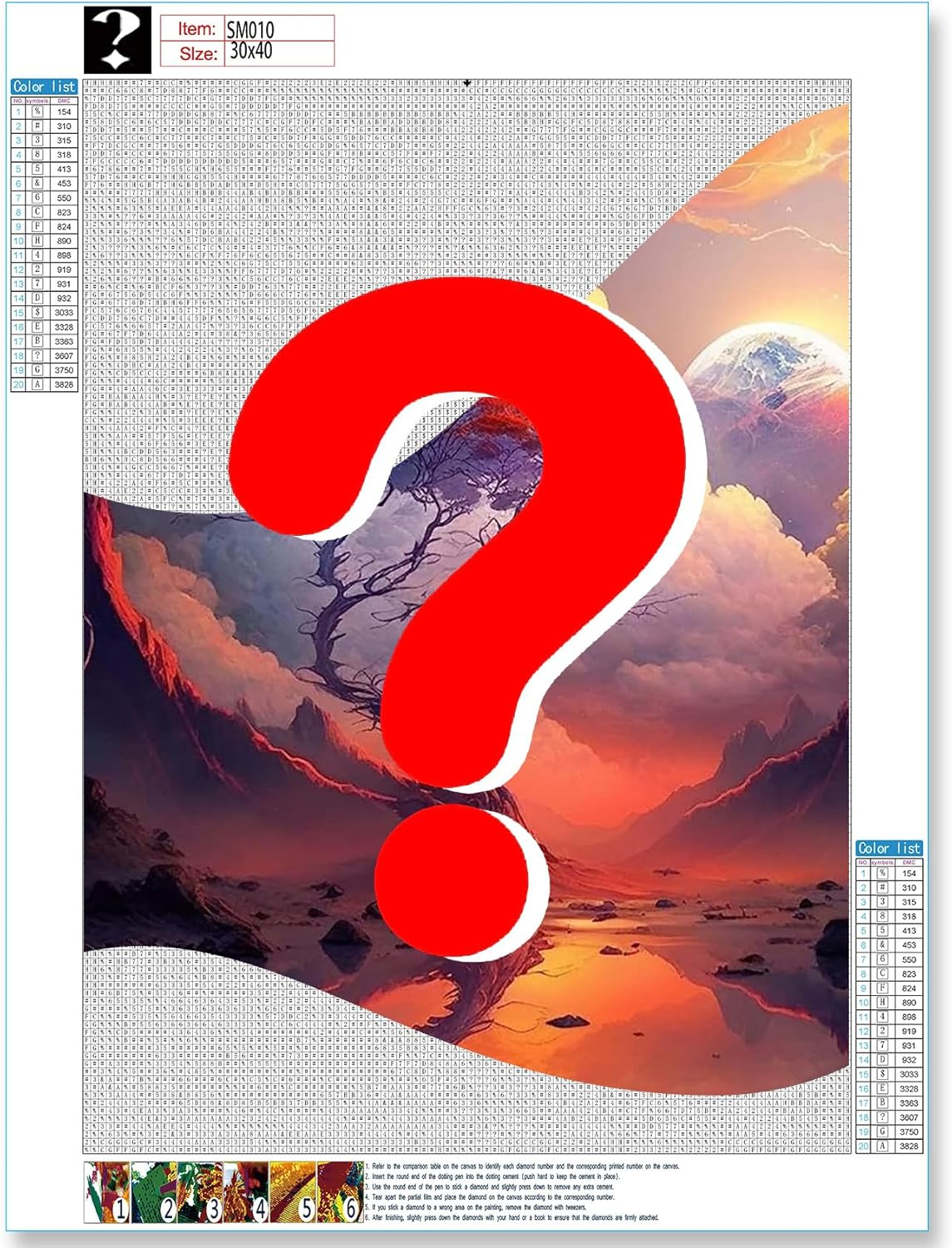 SKRYUIE Random Mystery Diamond Painting Landscape Kits Square Full Drill 5D Surprise DIY Mysterious Paint with Diamond Art Cross Stitch Crystal Rhinestone Embroidery for Home Wall Craft Decoration