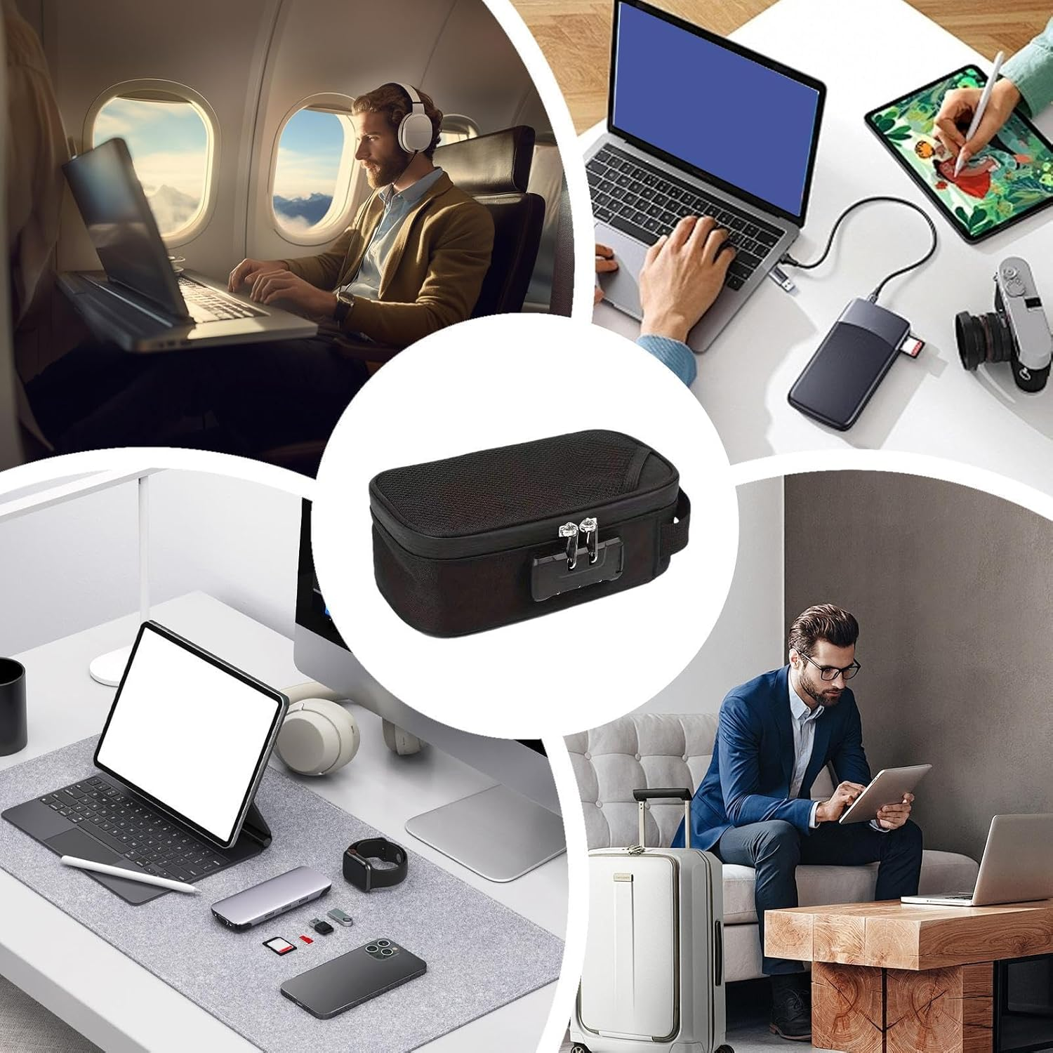 Smell Proof Bag - File Bag for Documents, Lockable Storage Case,Professional Document Holder | Travel Storage Case, Document Organizer, Portable Storagee Pouch for Cash, Card, Passport, Check, Bill image number 2