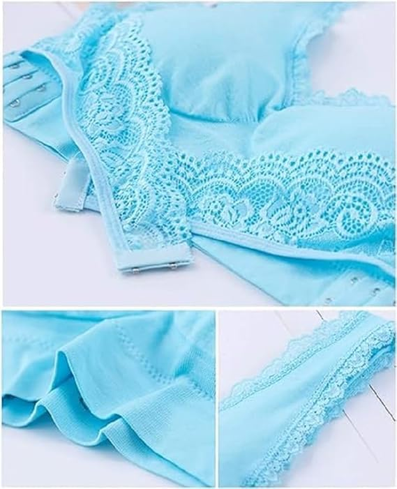 Sports Bras for Women Front Criss Cross Bras Side Buckle Lace Sports Bras Wireless Push up Seamless Bra with Removable Pad