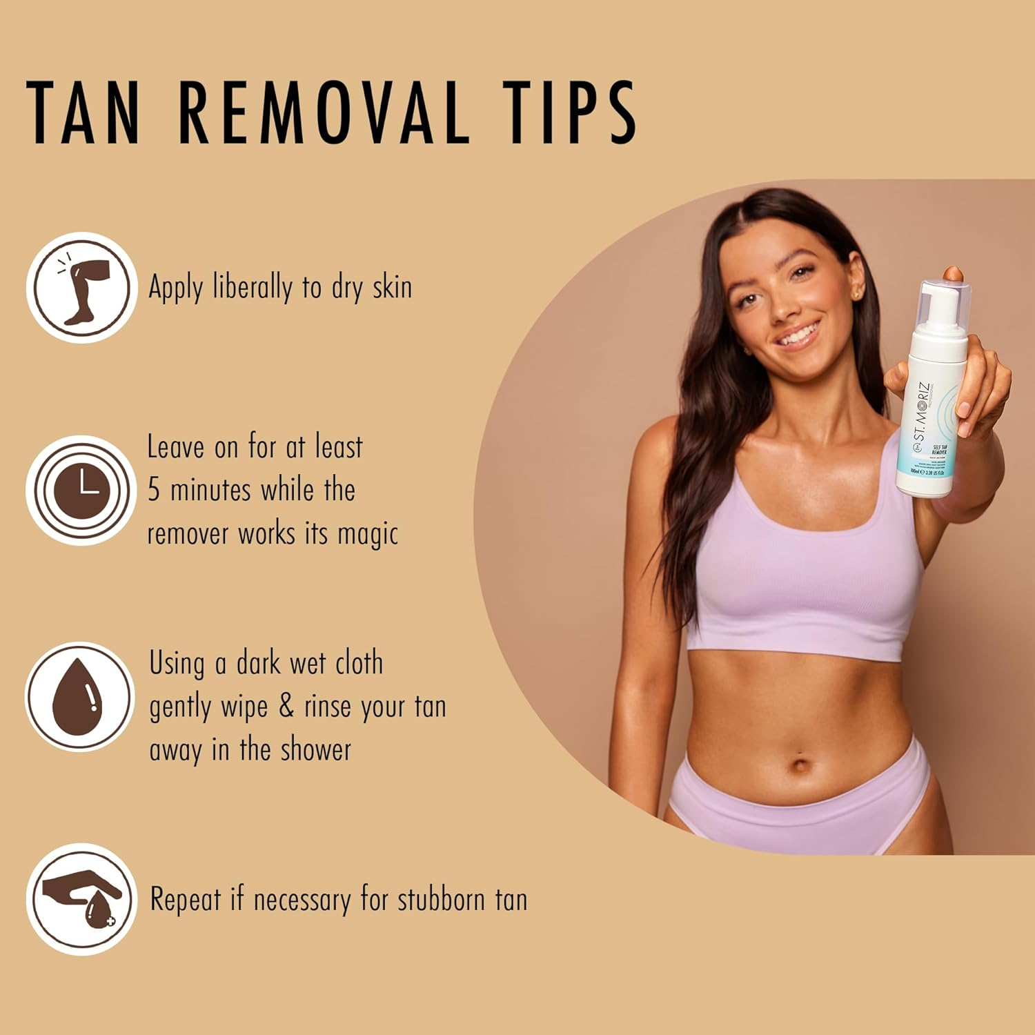 ST. MORIZ Professional Self-Tan Remover Foam | 100ML image number 3