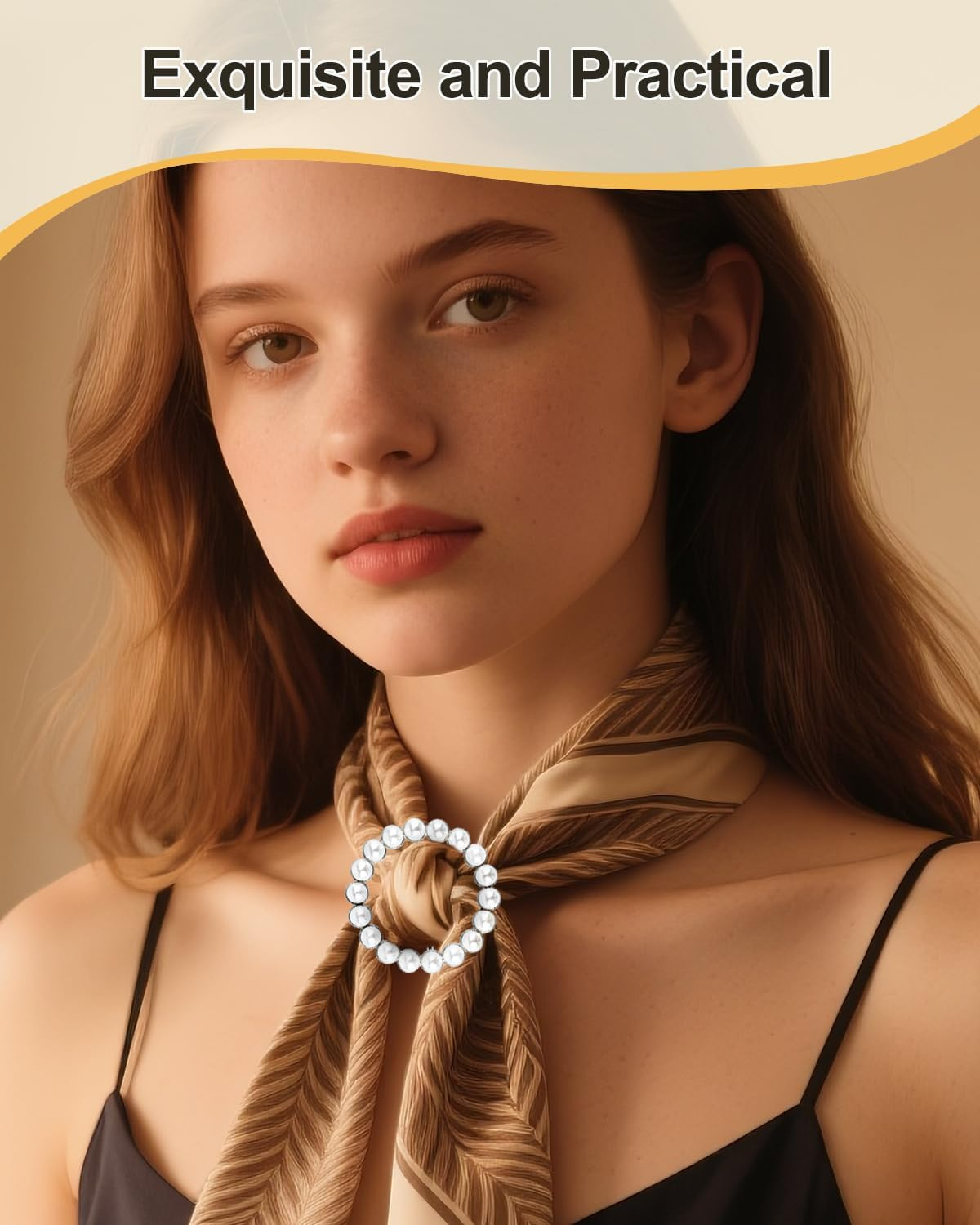 6PCS Silk Scarf Ring Clip, T-Shirt Tie Clips for Women Girls Fashion Metal Circle Buckle, Waist Clothes Corner Button, Shirt Waist Cinch Clips Tightener with 1 Storage Bag image number 5