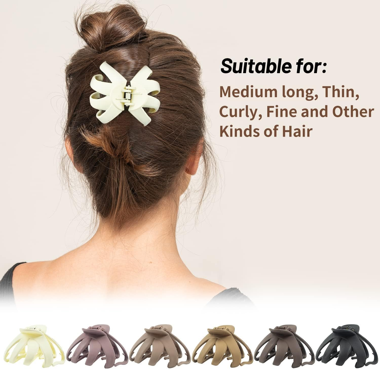 5Pcs Large Octopus Clip Non-Slip Big Spider Hair Claws, Double Row Teeth Hair Clips, Double Teeth Octopus Large Grip Hair Clips for Girls image number 6