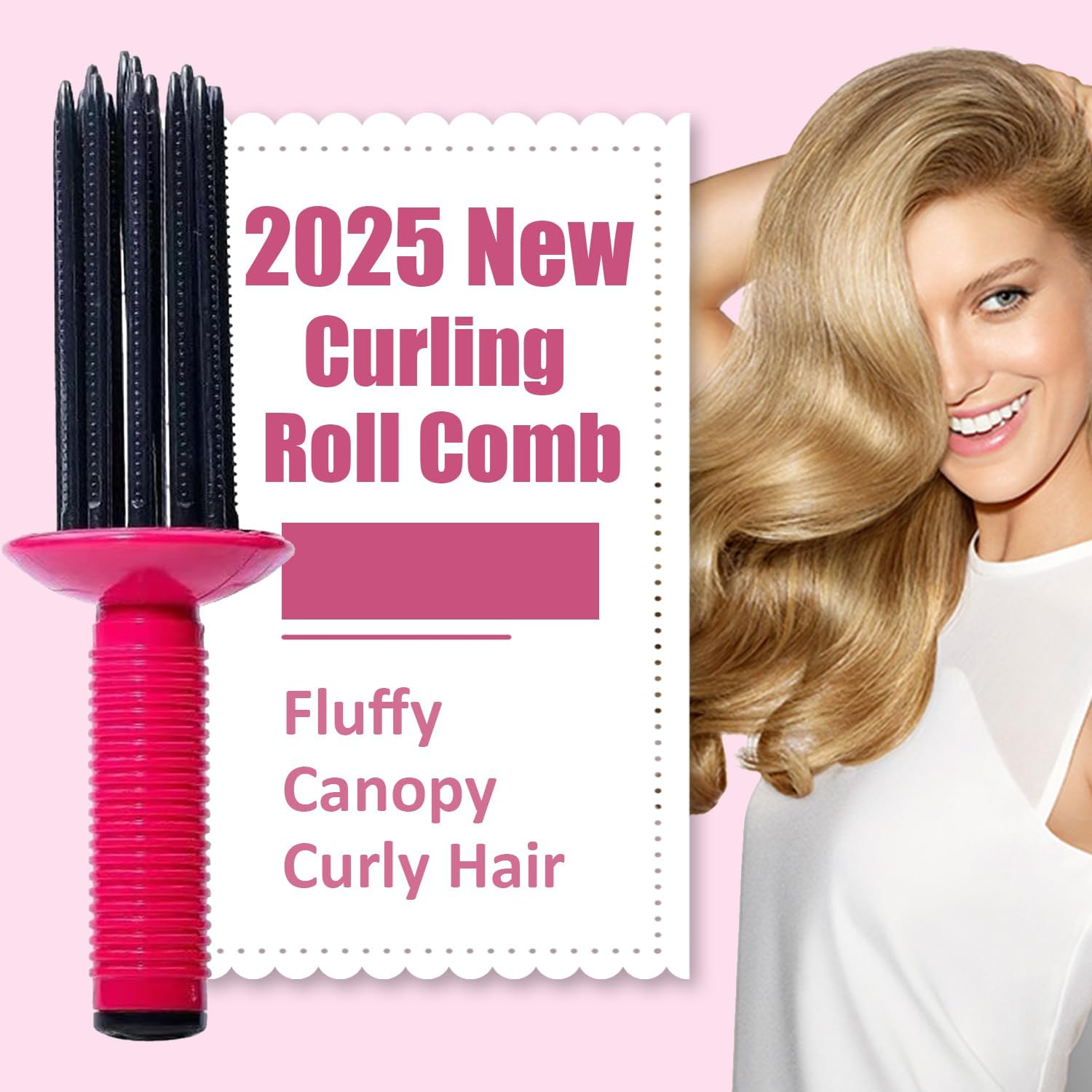 Xihongshi Curling Roll Comb, 2024 New Curling Roll Comb for Curly Hair, Hair Fluffy Curling Roll Comb, Curly Hair Styler Tool, Professional Curling Comb for Hair Salon image number 3