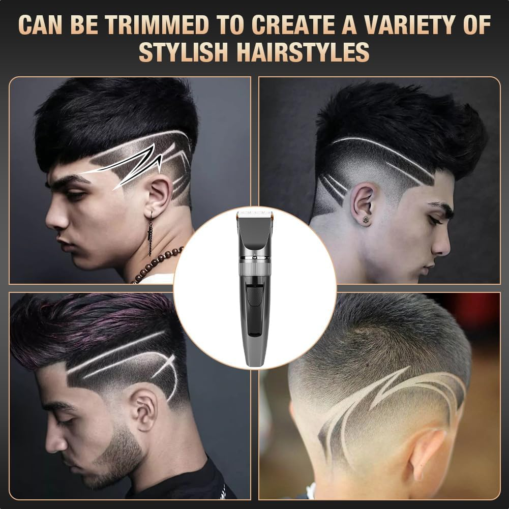 AYBUY Men'S Hair Trimmer, Beard Trimmer, Electric Razor with Battery Indicator, Rechargeable Hair Cutting Set for Hair/Beard image number 3