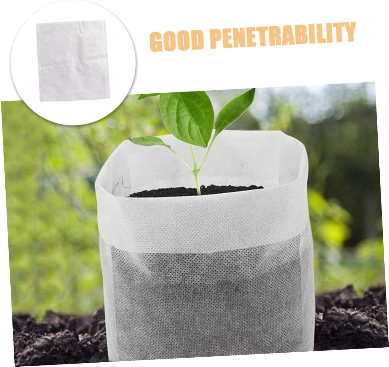 CAXUSD 100Pcs Nursery Bags Plant Grow Bags Flower Planter Pouches Non-Woven Fabrics for Gardening image number 6