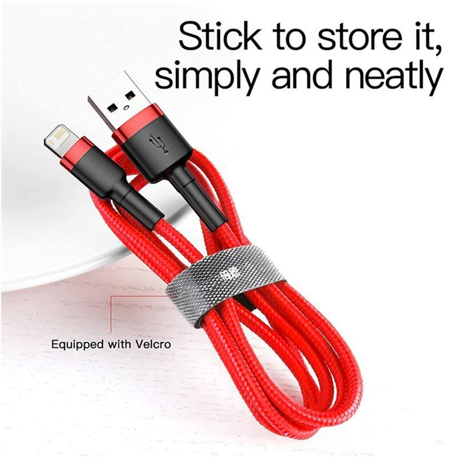 ASMAT Braided Fast Iphone Charger Cable Compatible for Apple Iphone 7 8 X 11 12 13 14 Pro Ipad & Airpods - Red Color 2 Meter image number 4