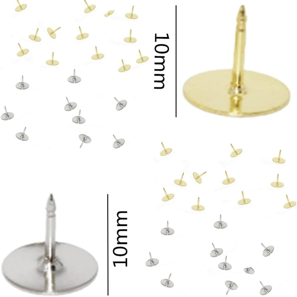Blank Pins, Small Safety Pins Gold Bulk, Pin Backs Tie Tacks Replacement for Craft&Jewelry Making (30 Silver and 30 Gold) 60 Pack Loopunk image number 1
