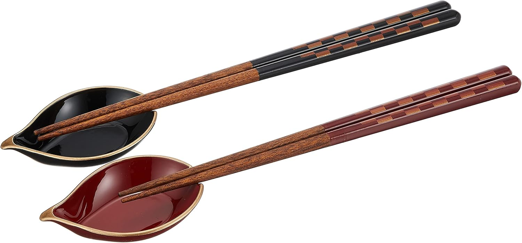 Kawai Japanese Wooden Chopsticks 2 Pairs and 2 Chopstick Rests Set in Gift Box [ Japan Import/Handcrafted ]