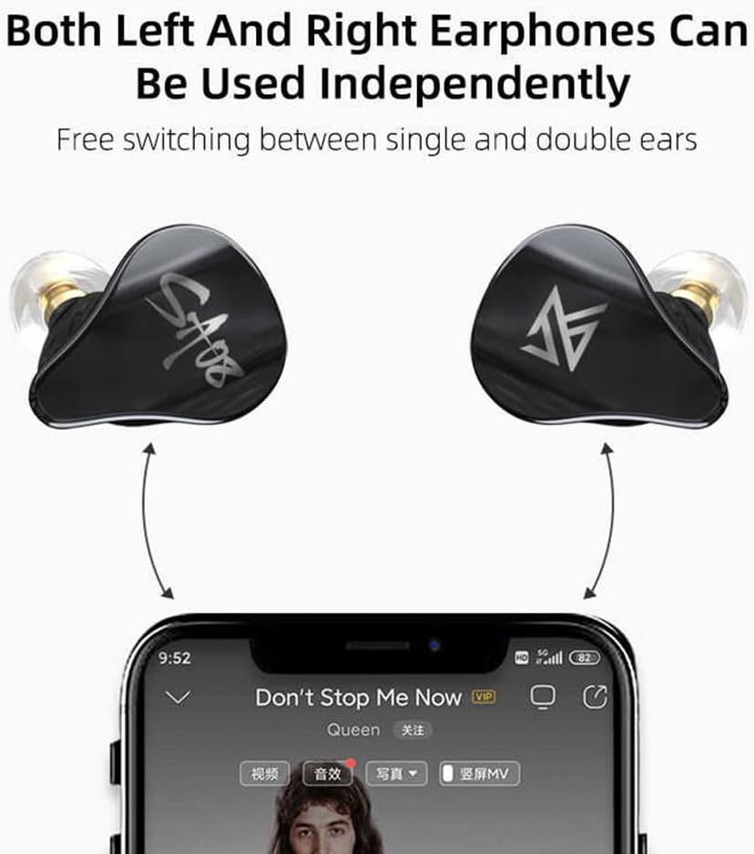 Airloop KZ SA08 Earbuds with Microphone - Black