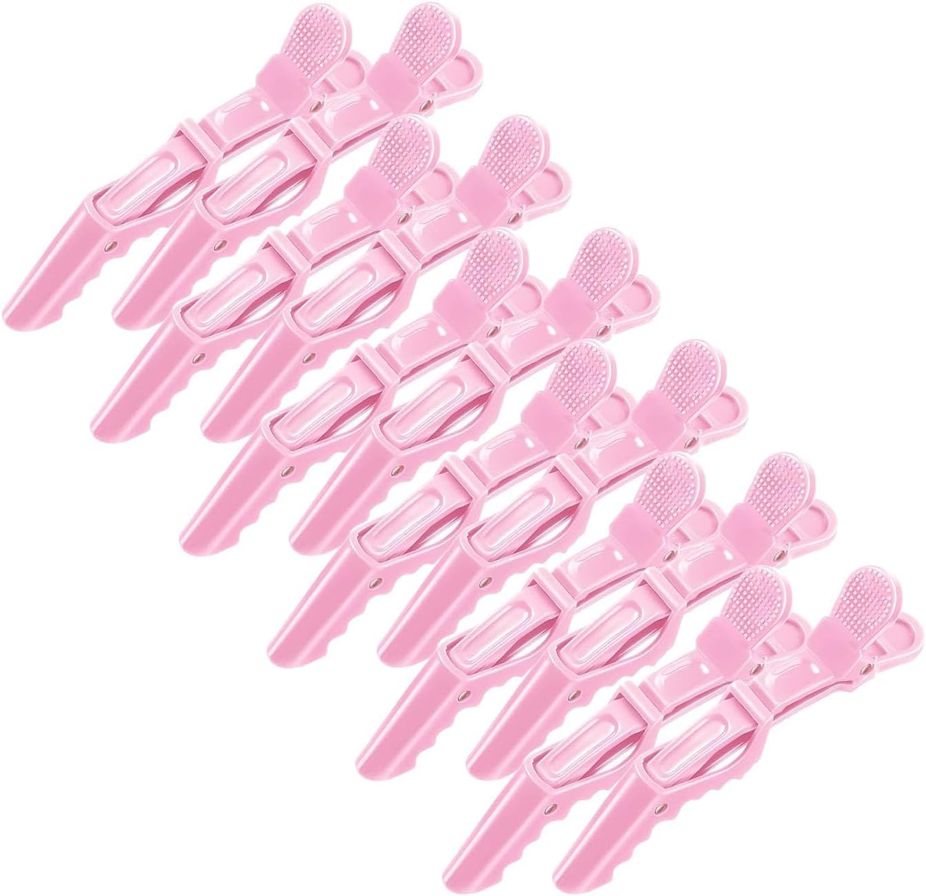 12Pcs Styling Hair Clips Duck Bill Clips Professional Hairdressing Salon Sectioning Alligator Hair Clips Durable Nonslip Grips Wide Teeth (Pink) - Black image number 4