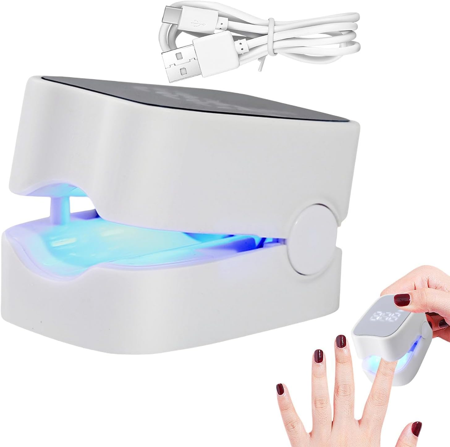 Nail Dryer Gel Polish, Portable Digital Display Nail Lamp, Multifunctional Manicure Light, USB Charging, 400 Mah Battery, Perfect Present for Girlfriend, Wife, Friend